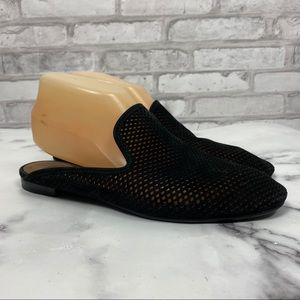 Frye Black Leather Gwen Perf Slide Shoe